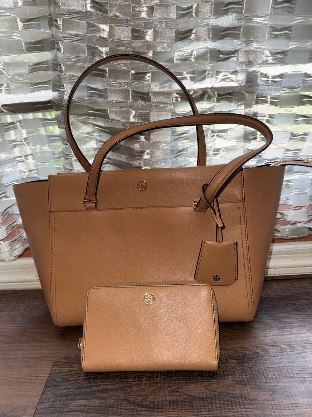 Tory Burch Parker Small Leather Tote & Matching Wallet Set